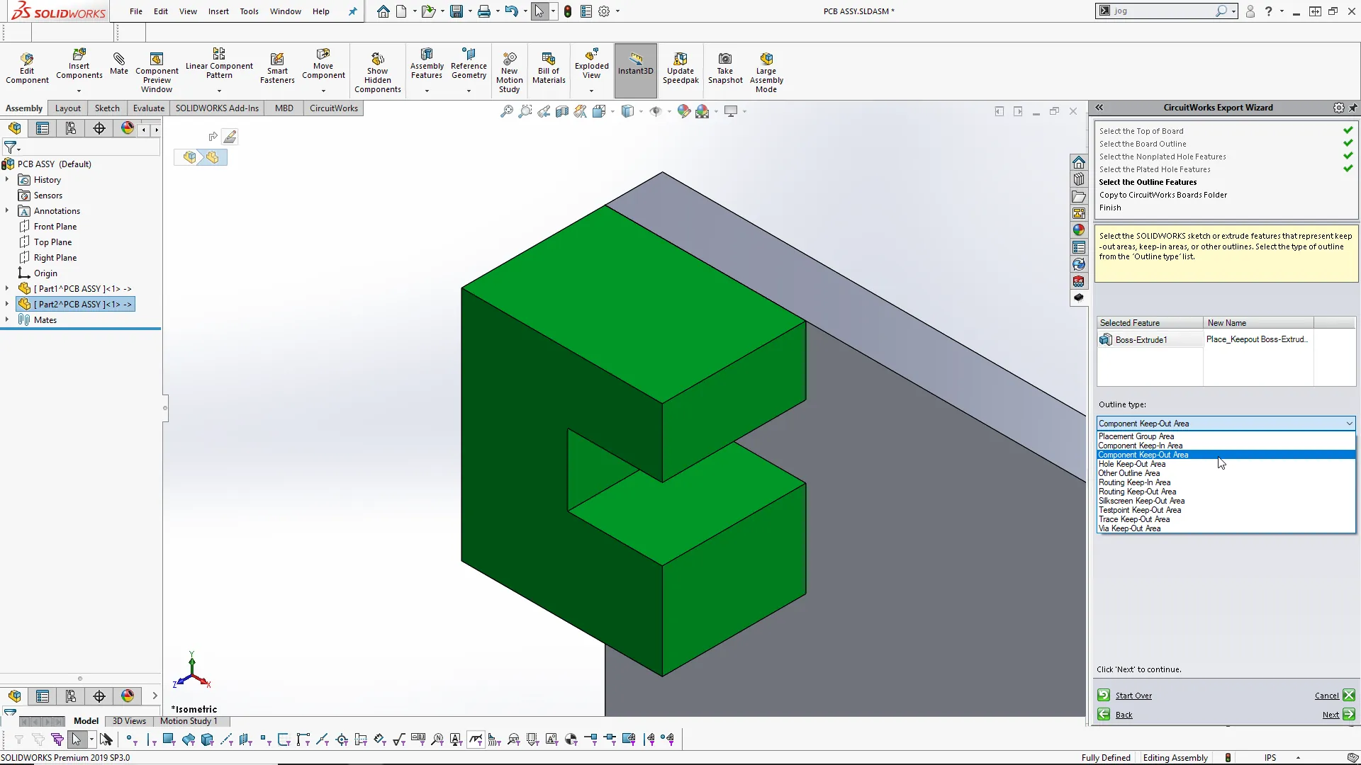 SOLIDWORKS CircuitWorks Lets You Define Keep-Outs and Keep-Ins